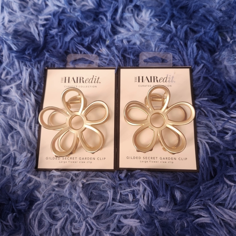 Gilded Secret Garden Flower Clip in Gold